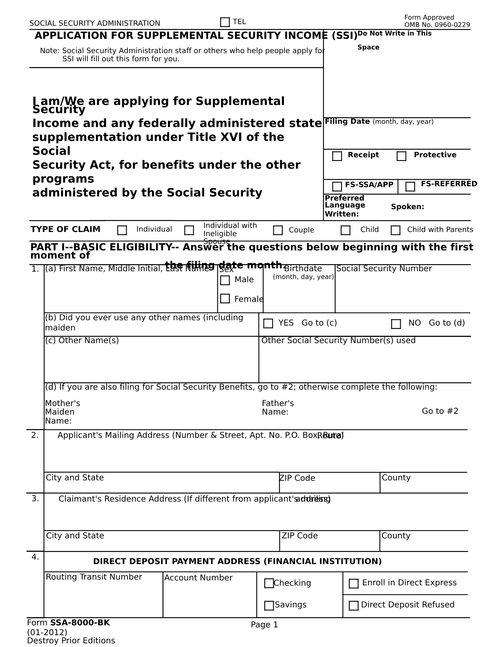 SSI Application